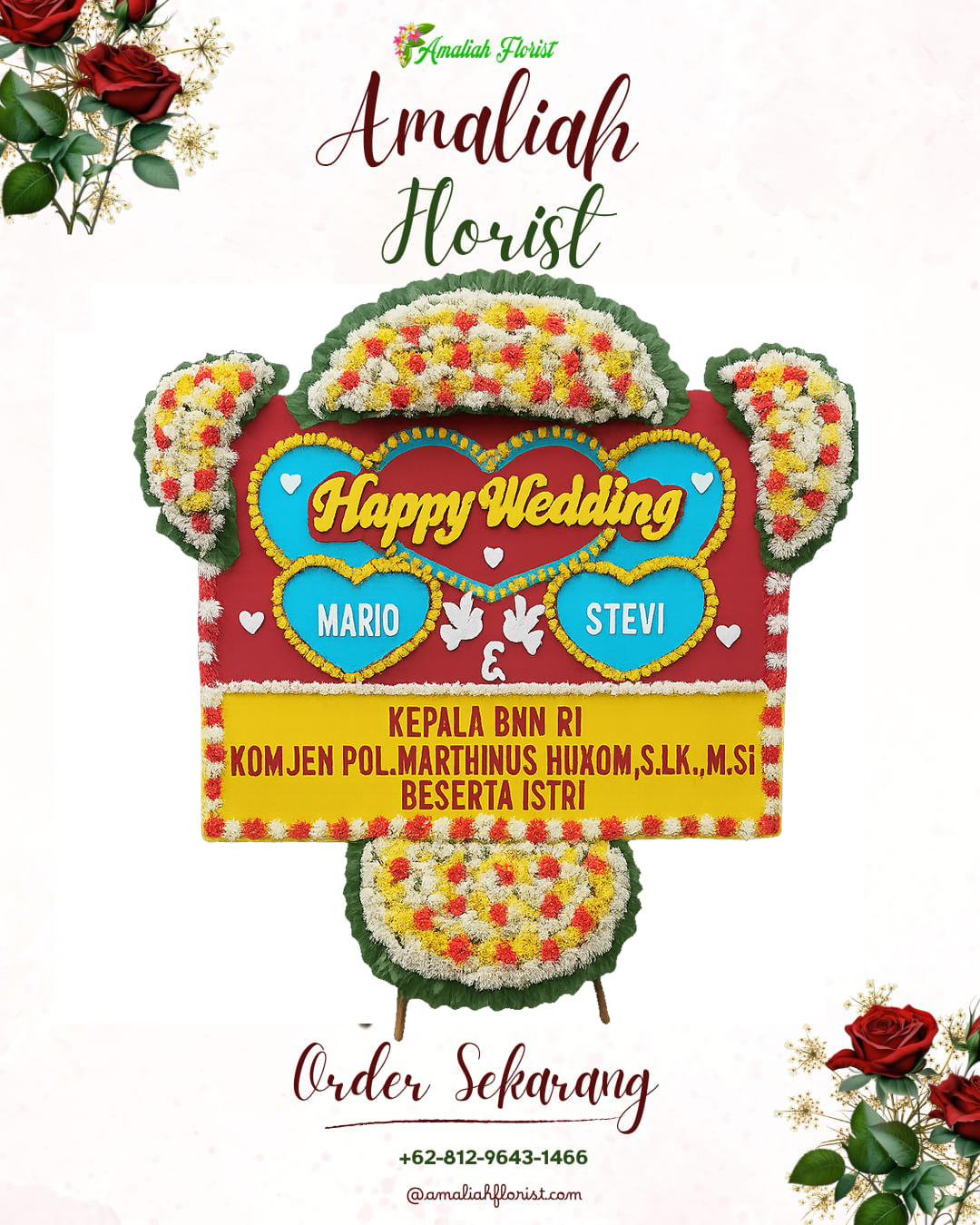 Papan Bunga Pernikahan Bara